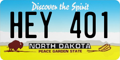 ND license plate HEY401