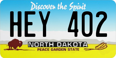 ND license plate HEY402