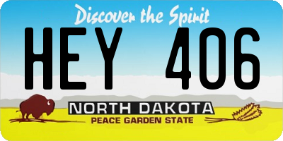 ND license plate HEY406