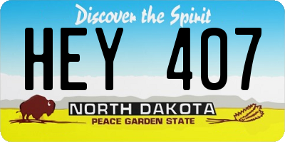 ND license plate HEY407