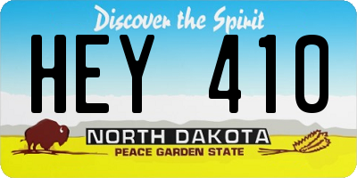 ND license plate HEY410