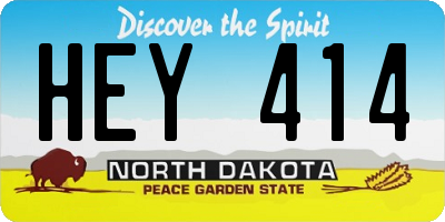 ND license plate HEY414