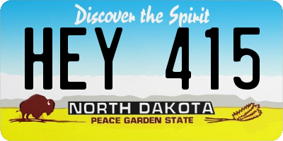 ND license plate HEY415