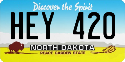 ND license plate HEY420