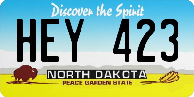ND license plate HEY423