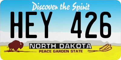 ND license plate HEY426