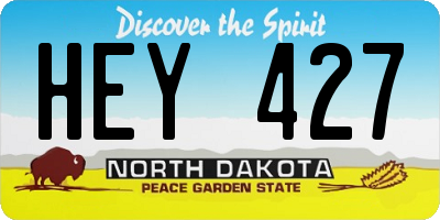 ND license plate HEY427