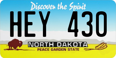 ND license plate HEY430