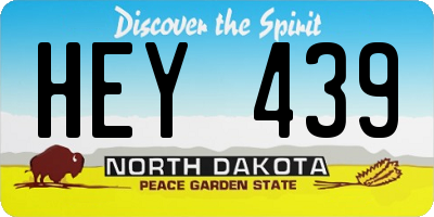 ND license plate HEY439