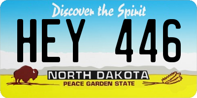 ND license plate HEY446