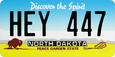 ND license plate HEY447