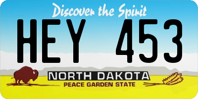 ND license plate HEY453