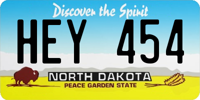 ND license plate HEY454