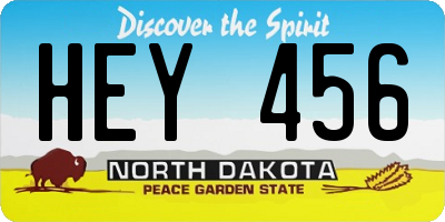 ND license plate HEY456