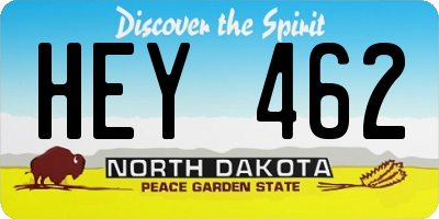 ND license plate HEY462