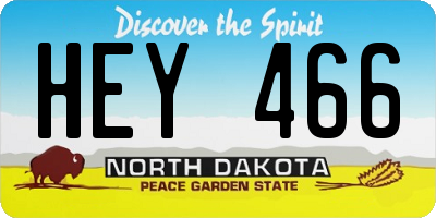 ND license plate HEY466