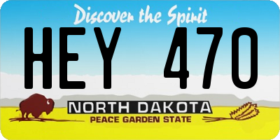 ND license plate HEY470