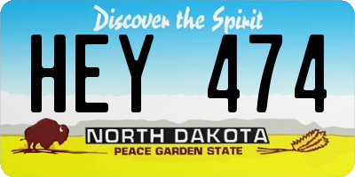 ND license plate HEY474