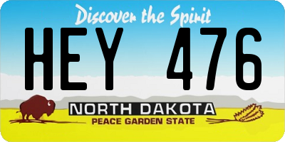 ND license plate HEY476