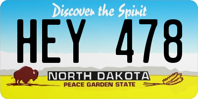 ND license plate HEY478