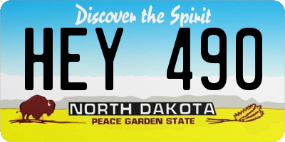 ND license plate HEY490
