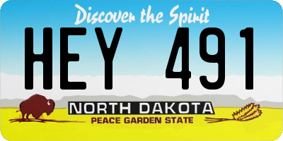 ND license plate HEY491