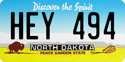 ND license plate HEY494