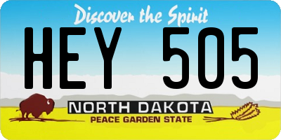 ND license plate HEY505