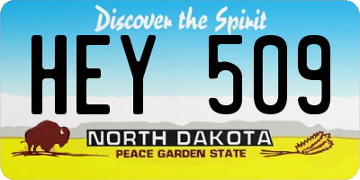ND license plate HEY509