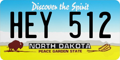 ND license plate HEY512