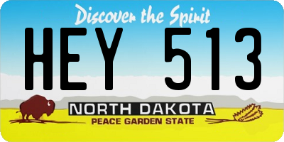 ND license plate HEY513