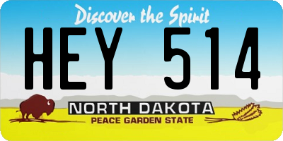 ND license plate HEY514
