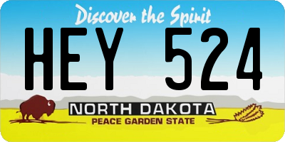 ND license plate HEY524
