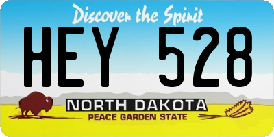 ND license plate HEY528