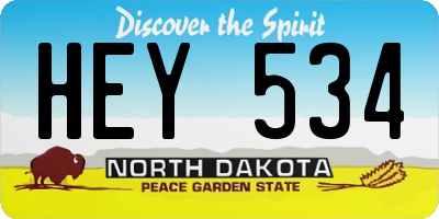 ND license plate HEY534
