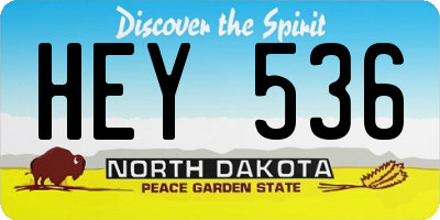 ND license plate HEY536