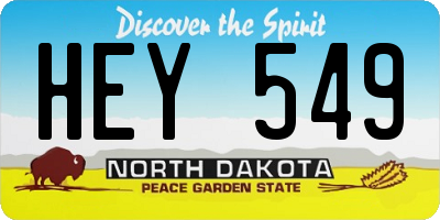 ND license plate HEY549