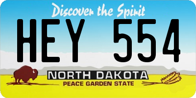 ND license plate HEY554