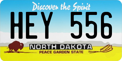ND license plate HEY556