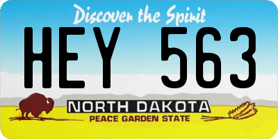 ND license plate HEY563