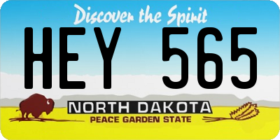 ND license plate HEY565