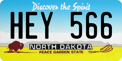 ND license plate HEY566