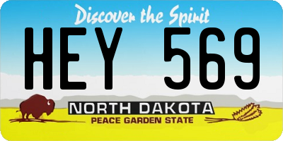 ND license plate HEY569