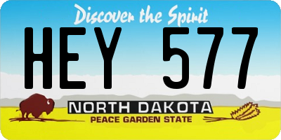 ND license plate HEY577