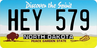 ND license plate HEY579