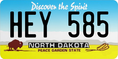 ND license plate HEY585
