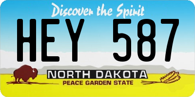 ND license plate HEY587