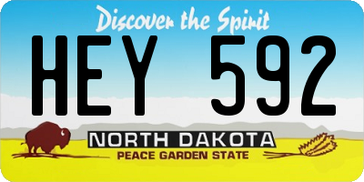 ND license plate HEY592