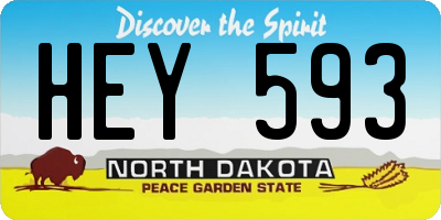 ND license plate HEY593