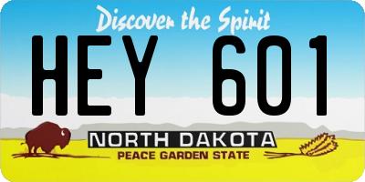 ND license plate HEY601